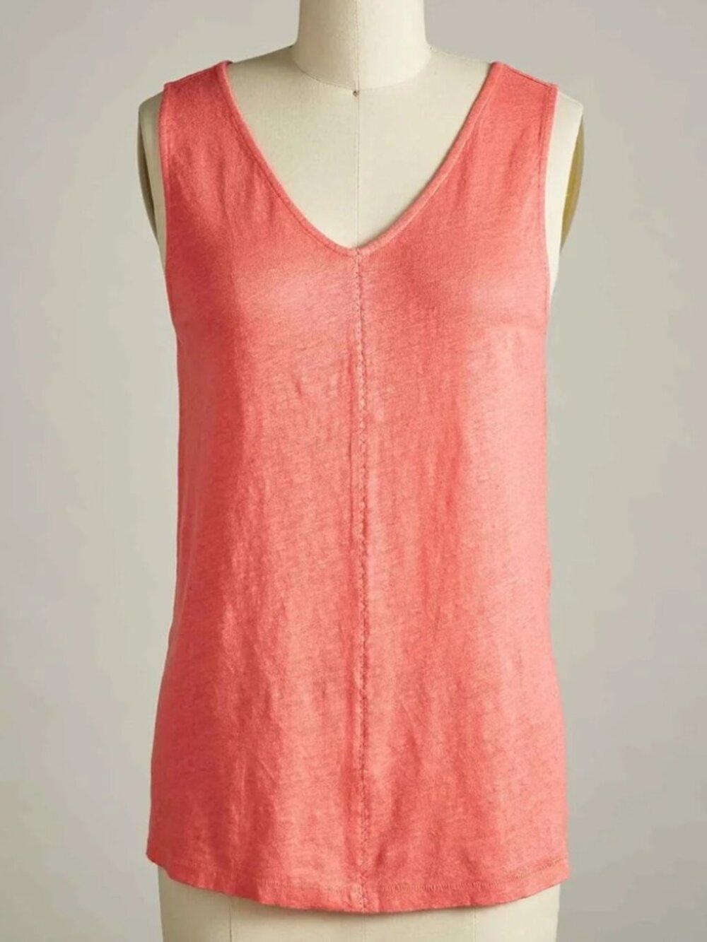 SUNDANCE Catalog Mabel Linen Tank in Coral M